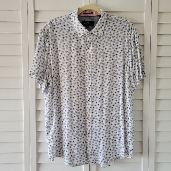 MICHAEL Brandon Unicycle Print Short Sleeve Button-up‎ Rayon Casual Shirt Size L - Picture 1 of 7